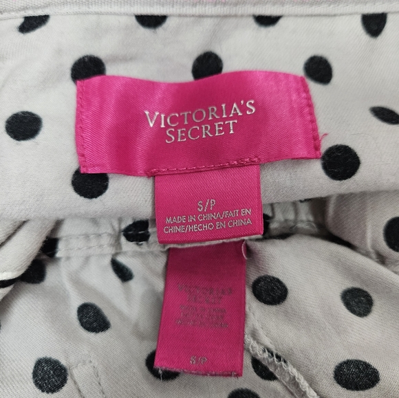 Sold Victoria's Secret Gray & Black Polka Dot Flannel Pajama Set Siz Small Women - Picture 9 of 11
